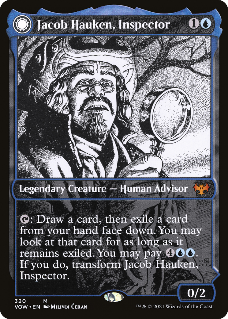 Jacob Hauken, Inspector // Hauken's Insight (VOW-320) - Innistrad: Crimson Vow: (Showcase, Double Faced Transform)