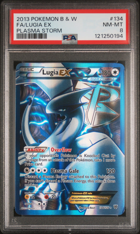 Fa/Lugia Ex 2013 Pokemon Black & White Plasma Storm #134 Plasma Storm PSA 8