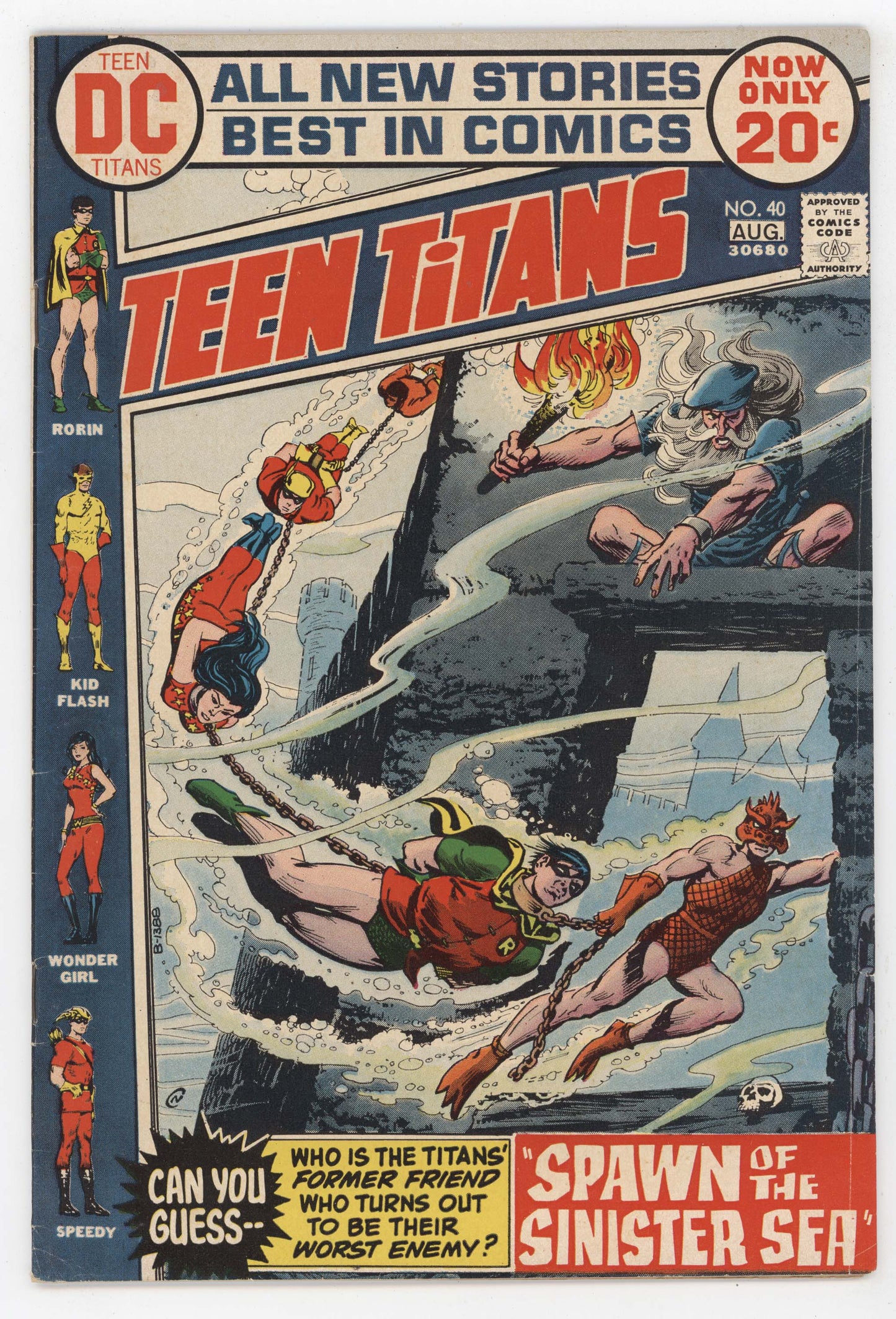 Teen Titans 40 DC 1972 FN Nick Cardy Hawk Dove Wonder Girl Chain Bondage