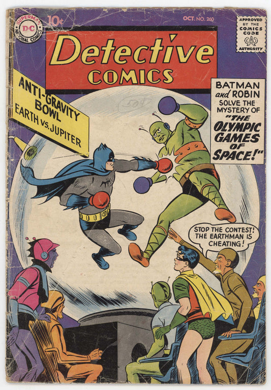 Batman Detective Comics 260 DC 1958 GD VG Curt Swan Robin Space Olympics Boxing Sports