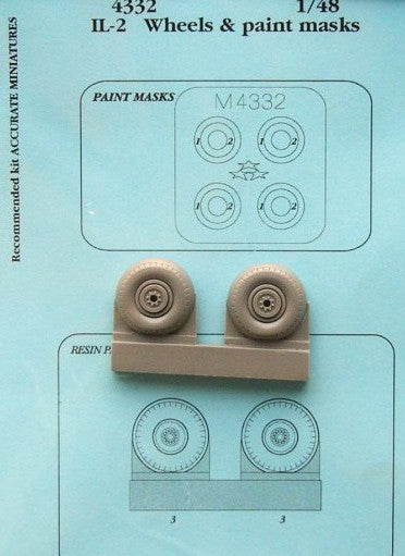 Aires 4332 1/48 IL2 Wheels & Paint Masks For ATE