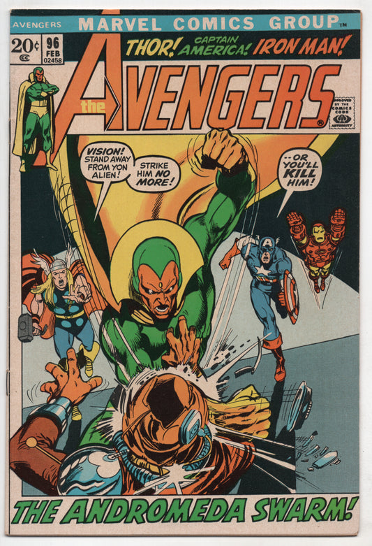 Avengers 96 Marvel 1972 FN VF Kree Skrull Iron Man Captain America Thor Vision
