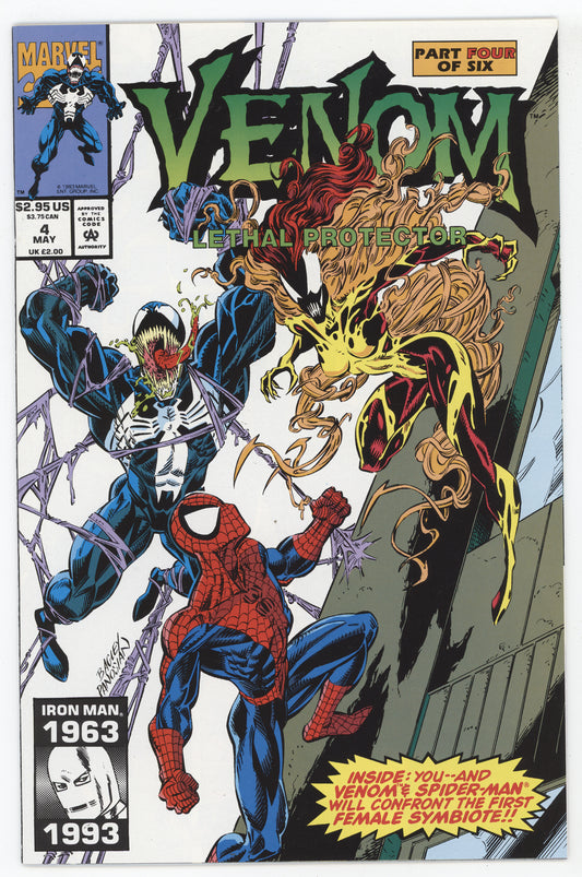 Venom Lethal Protector 4 Marvel 1993 NM Mark Bagley 1st Scream Riot Lasher Phage Agony
