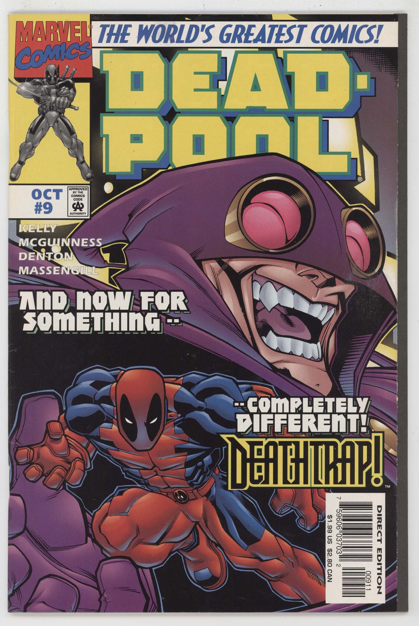 Deadpool 9 Marvel 1997 NM- 9.2 Joe Kelly 1st Deathtrap