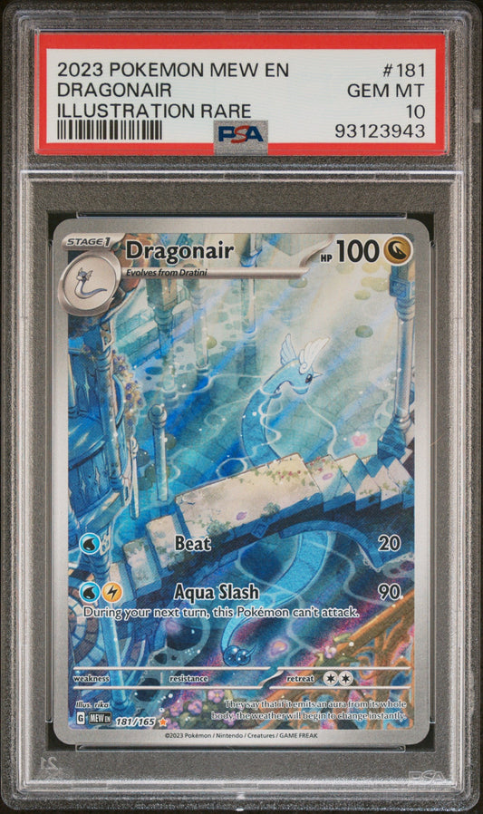Dragonair 2023 Pokemon Mew En-151 #181 Illustration Rare PSA 10