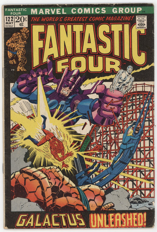 Fantastic Four 122 Marvel 1972 VG Stan Lee Galactus Cyclone Rollercoaster