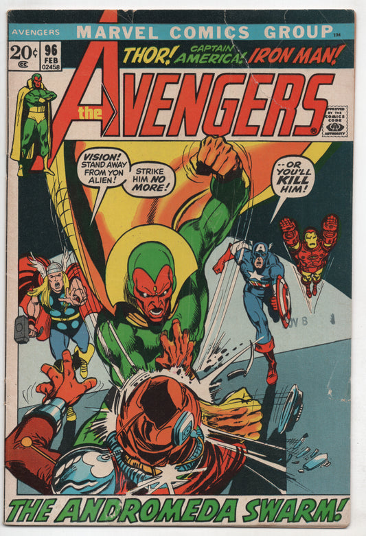Avengers 96 Marvel 1972 VG Kree Skrull Iron Man Captain America Thor Vision