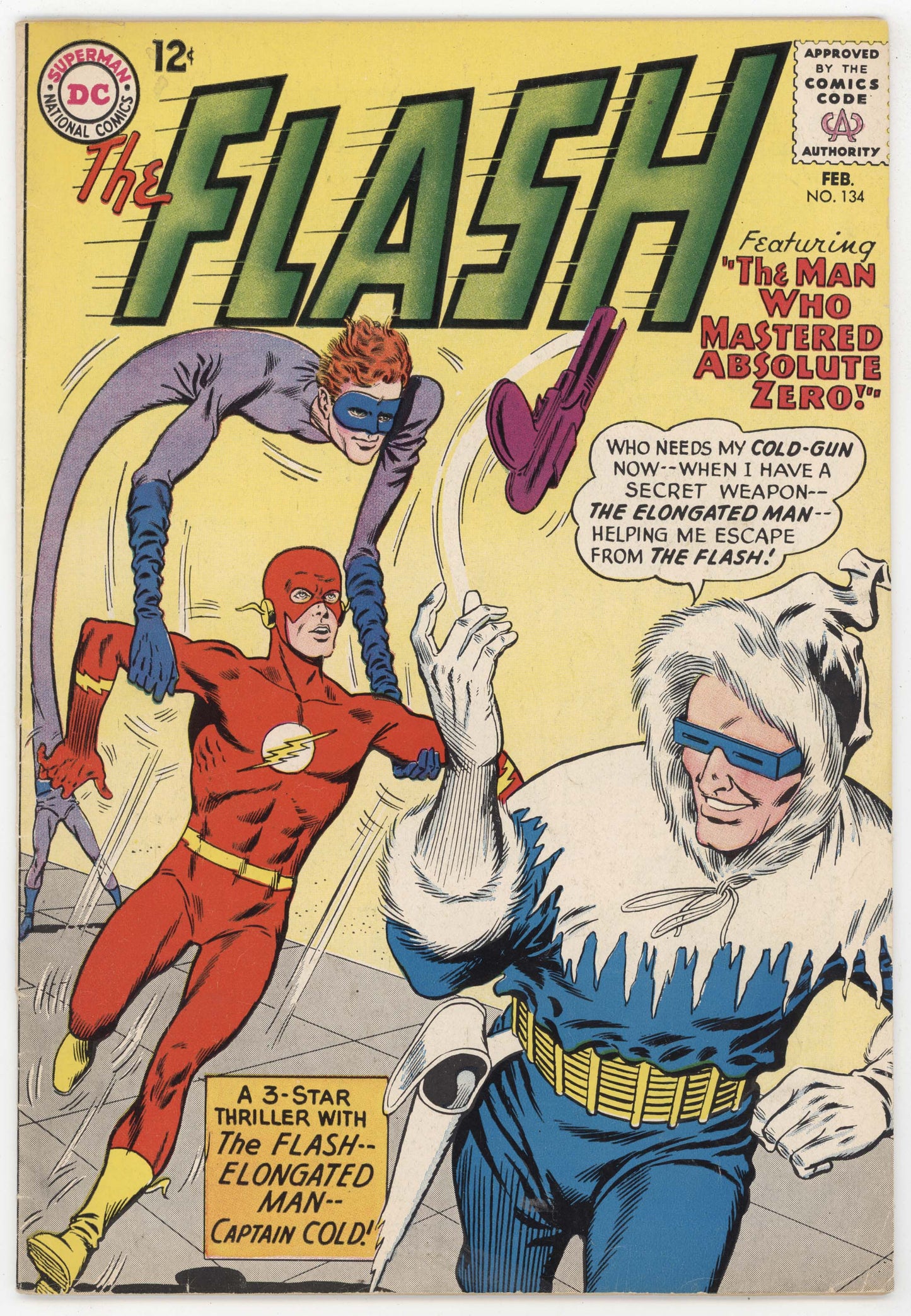 Flash 134 DC 1963 VG FN Captain Cold Elongated Man Carmine Infantino