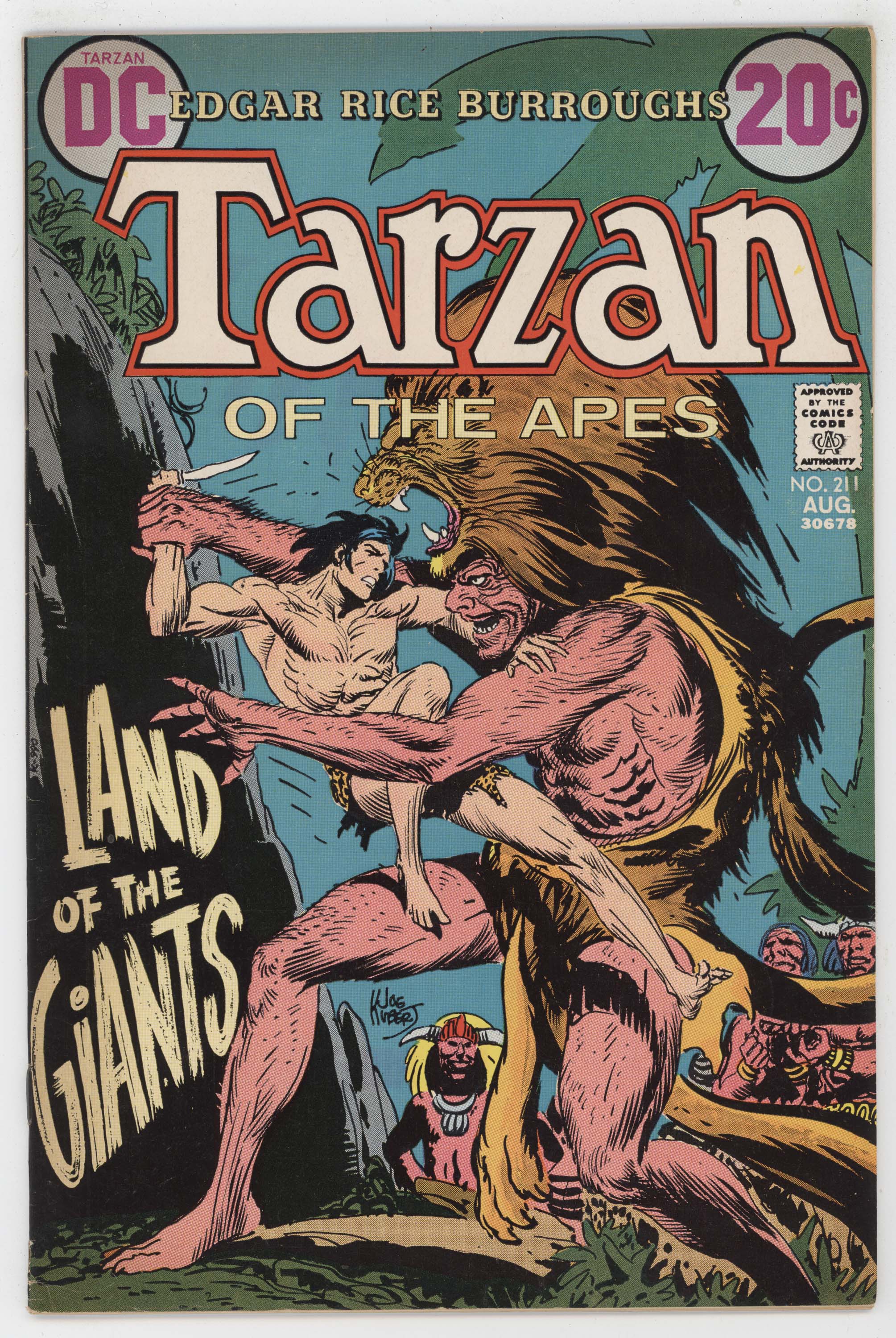 Tarzan Of The Apes 211 DC 1972 FN Joe Kubert Hal Foster | Golden