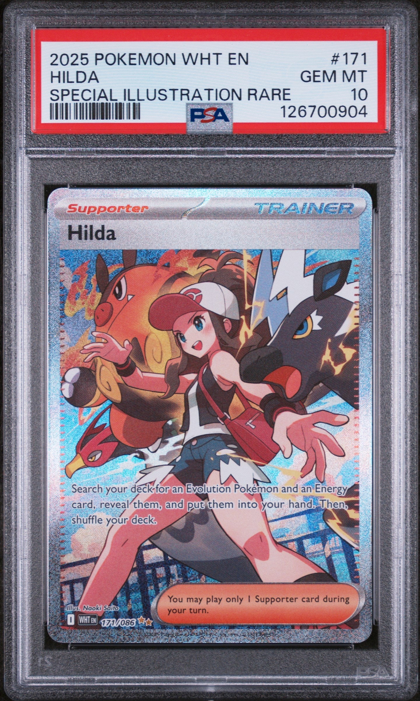 2025 Pokemon Wht En-White Flare Special Illustration Rare Hilda 10 PSA #171