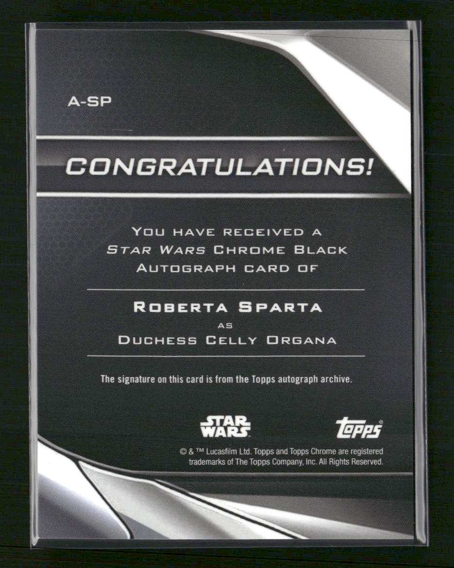 Topps Chrome Black Star Wars Duchess Celly Organa #A-SP Auto#/99