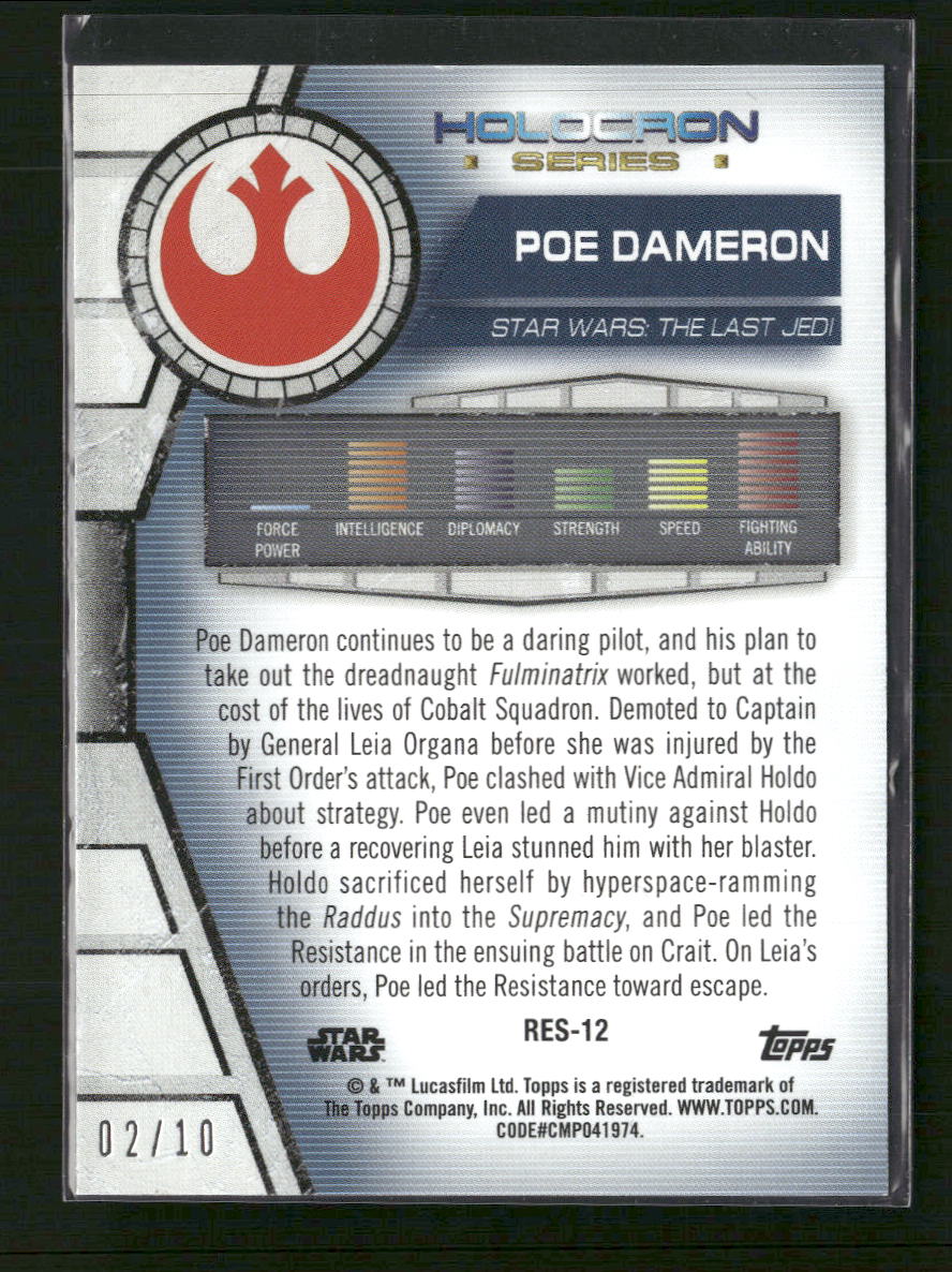 Topps Star Wars Poe Dameron #RES-12 Purple #/10