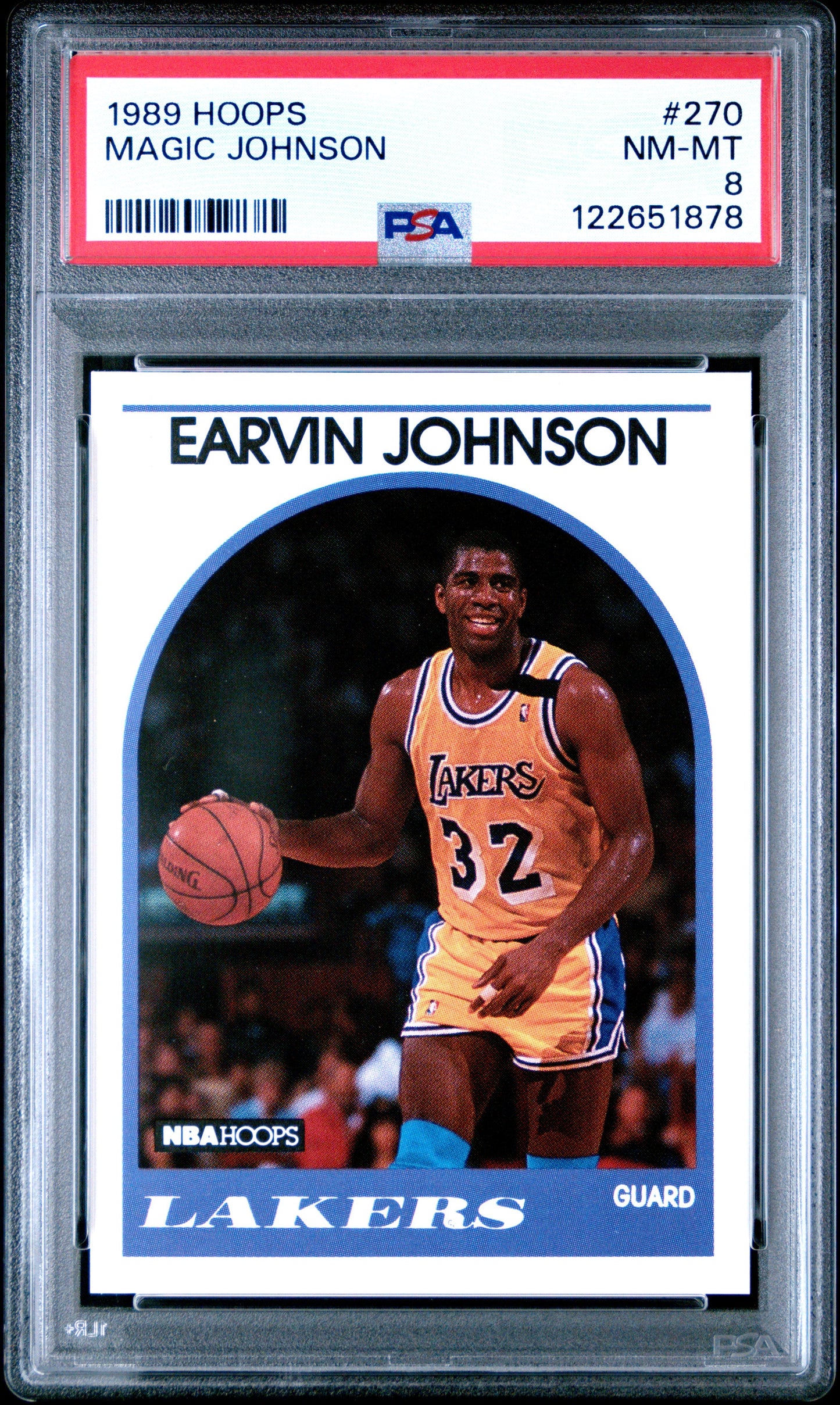 Graded 1989-90 Hoops Earvin Johnson #270 Basketball Card PSA 8 Near Mint