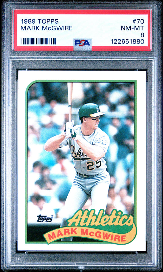 Graded 1989 Topps Mark McGwire #70 Baseball Card PSA 8 Near Mint