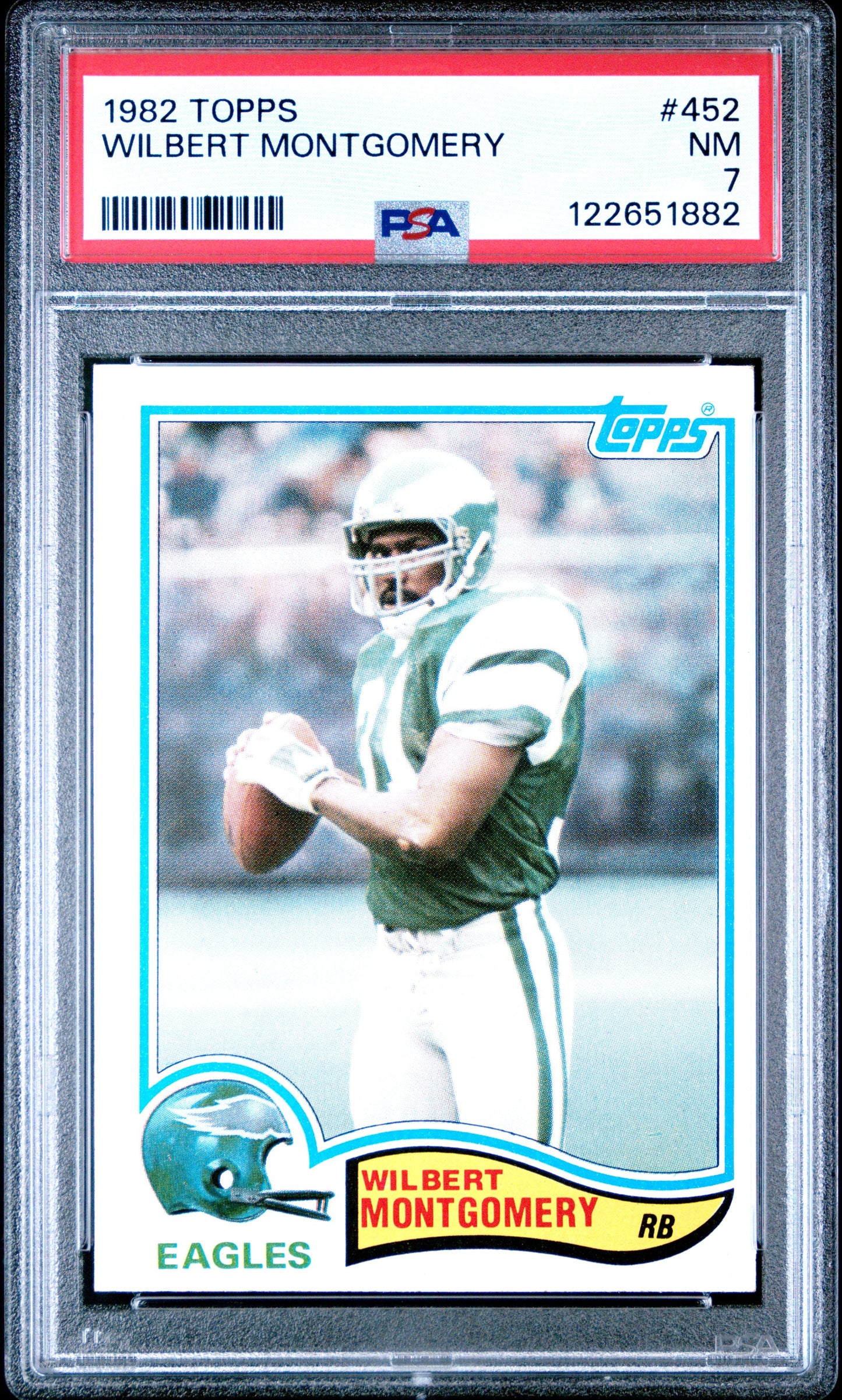 Graded 1982 Topps Wilbert Montgomery #452 Football Card PSA 7 Near Mint