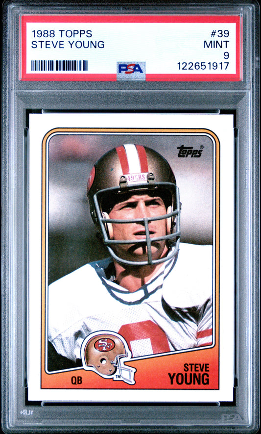 Graded 1988 Topps Steve Young #39 Football Card PSA 9 Mint