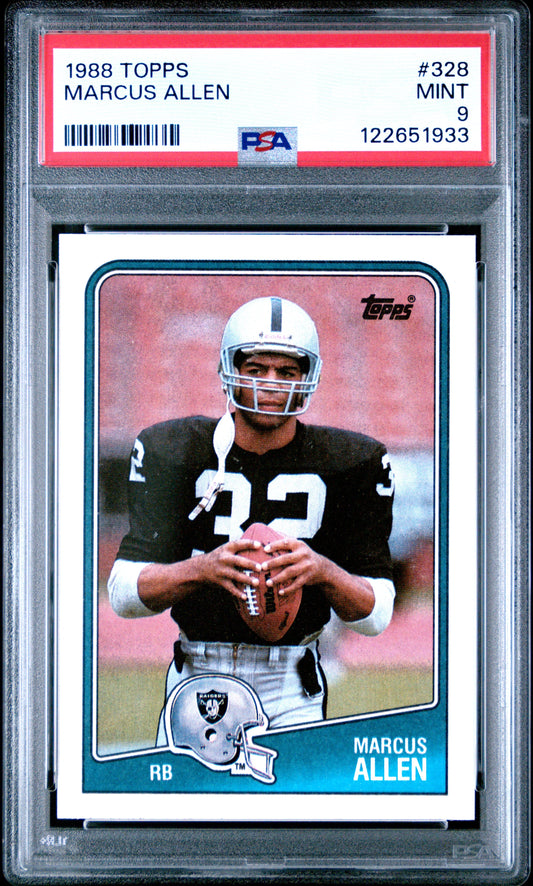 Graded 1988 Topps Marcus Allen #328 Football Card PSA 9 Mint
