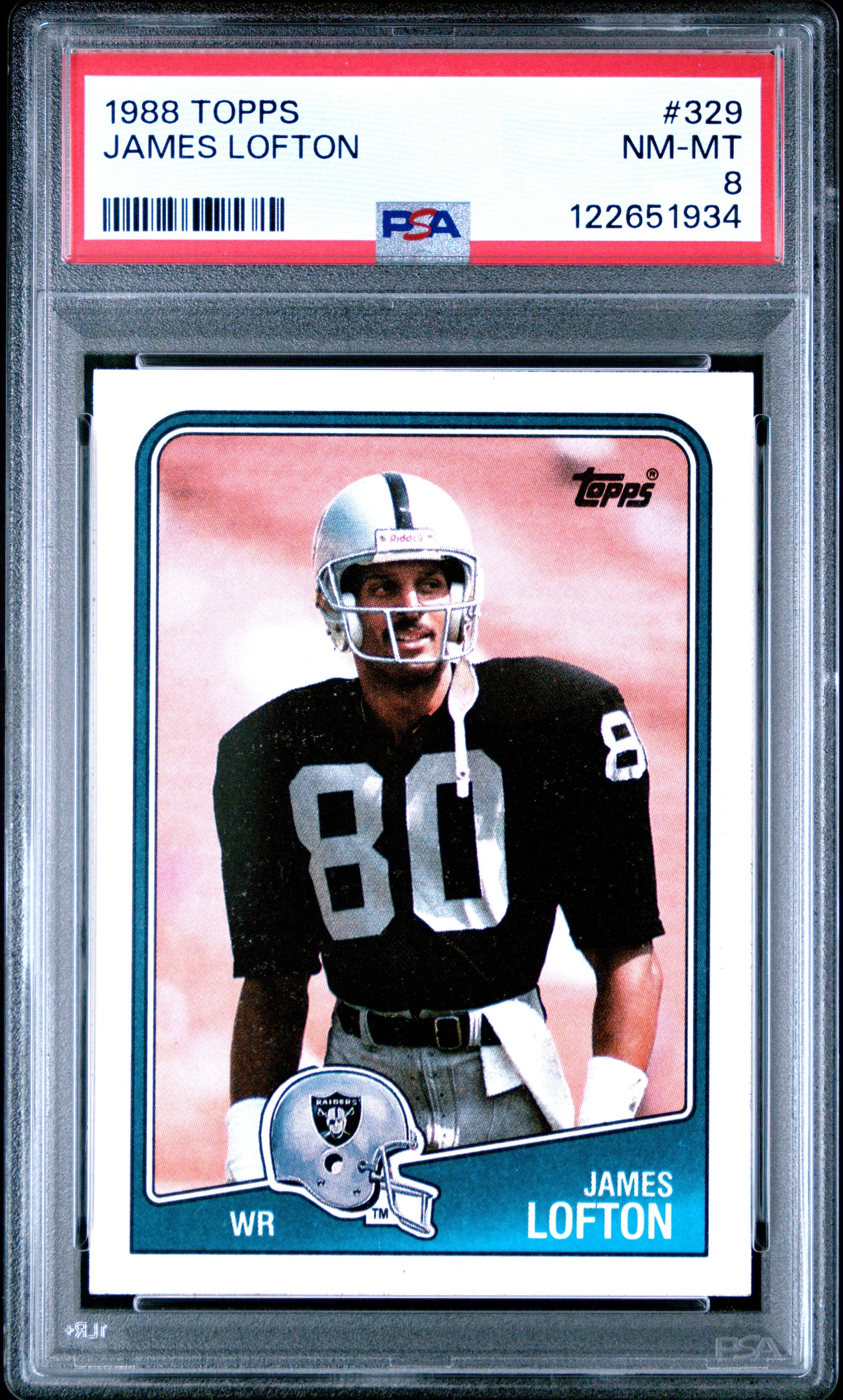 psa graded football cards Graded 1988 Topps James Lofton #329 Football Card PSA 8 Near Mint
