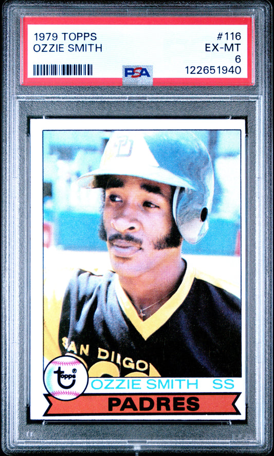 Graded 1979 Topps Ozzie Smith #116 Rookie RC Baseball Card PSA 6 Excellent