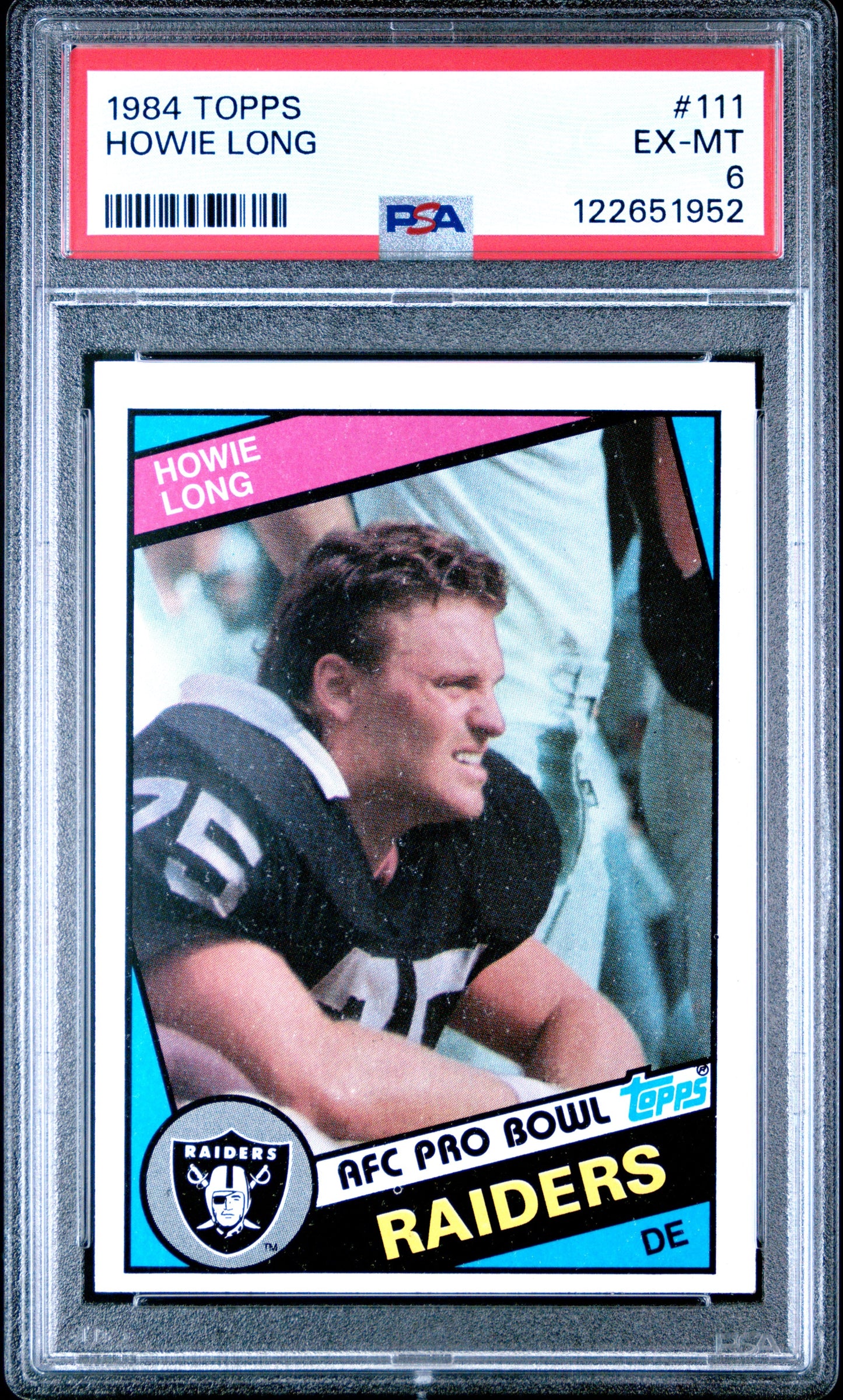 Graded 1984 Topps Howie Long #111 Rookie RC Football Card PSA 6 Excellent
