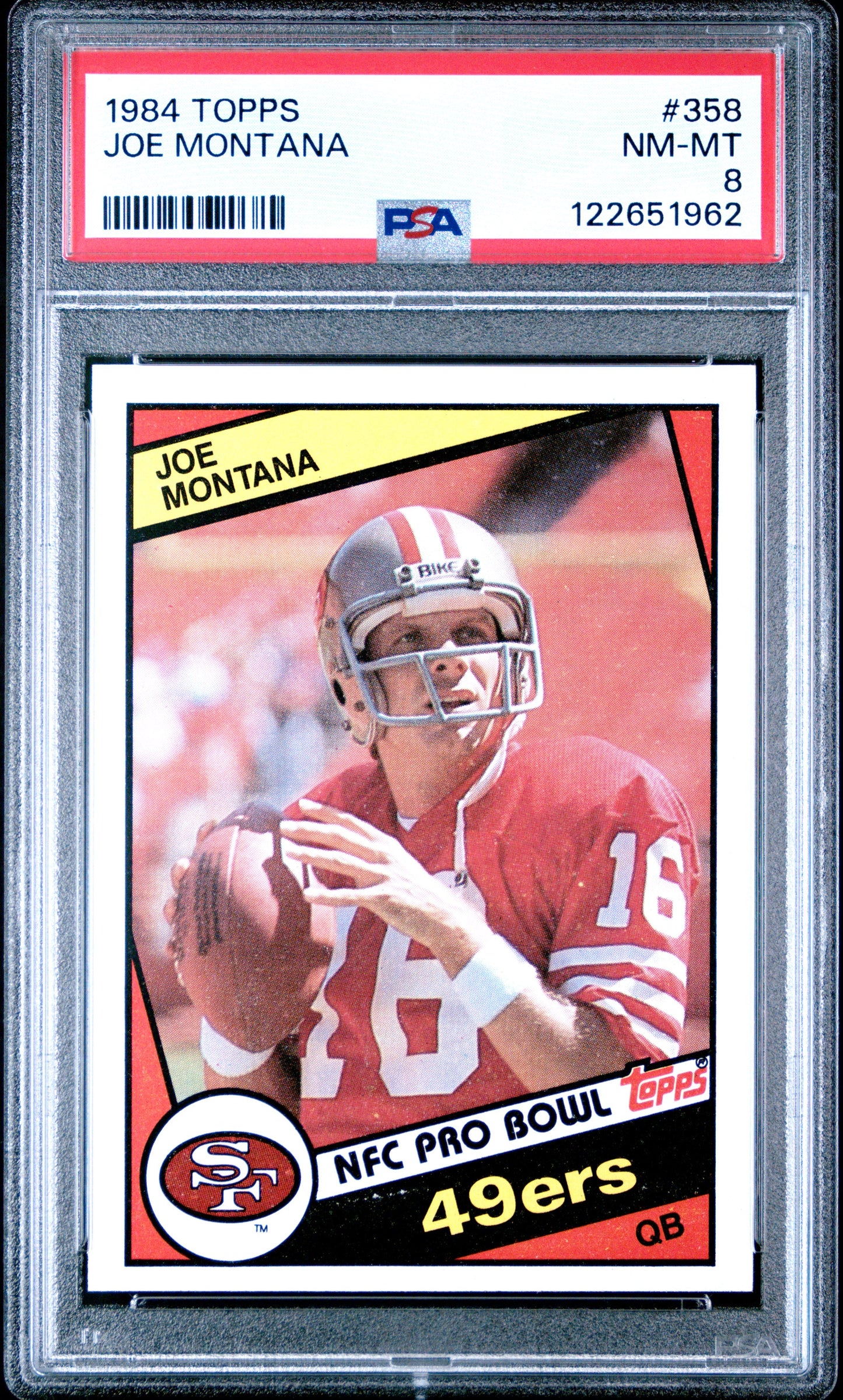 Graded 1984 Topps Joe Montana #358 Football Card PSA 8 Near Mint