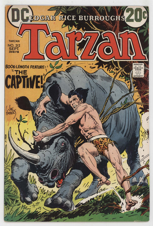 Tarzan 212 DC 1972 VF Joe Kubert Rhino