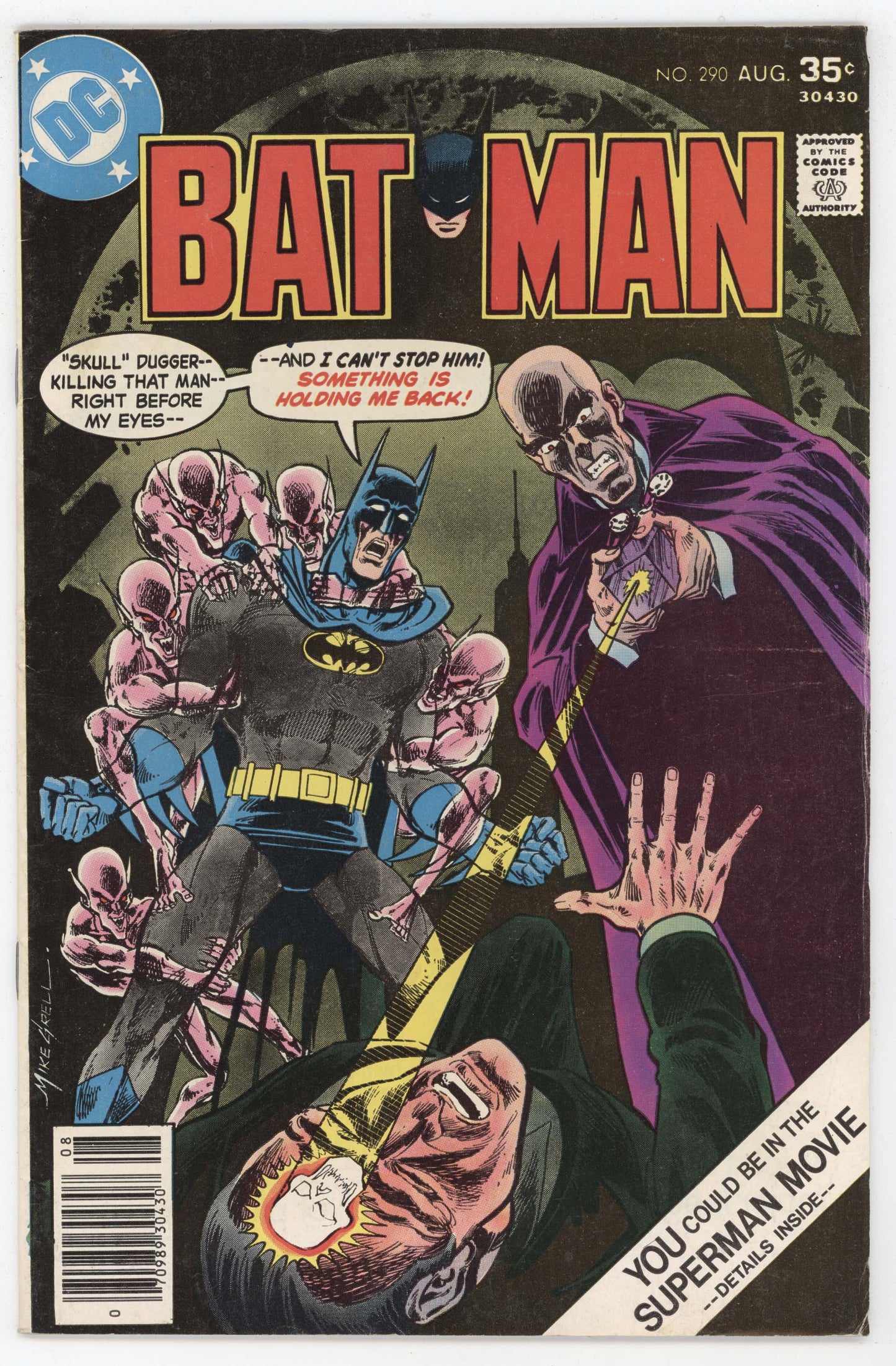 Batman 290 DC 1977 FN VF Mike Grell Skull Dugger