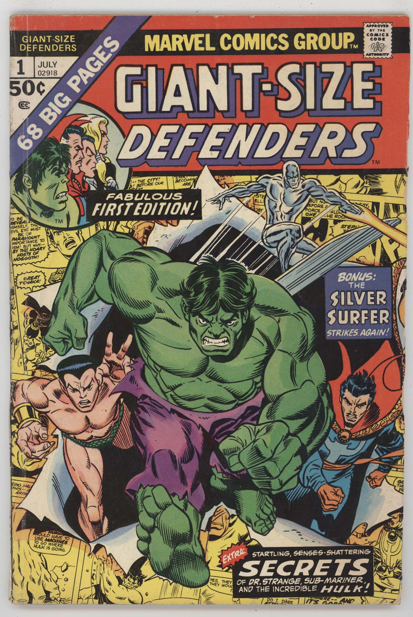 Giant Size Defenders 1 Marvel 1974 VG Silver Surfer Hulk Doctor Strange Namor