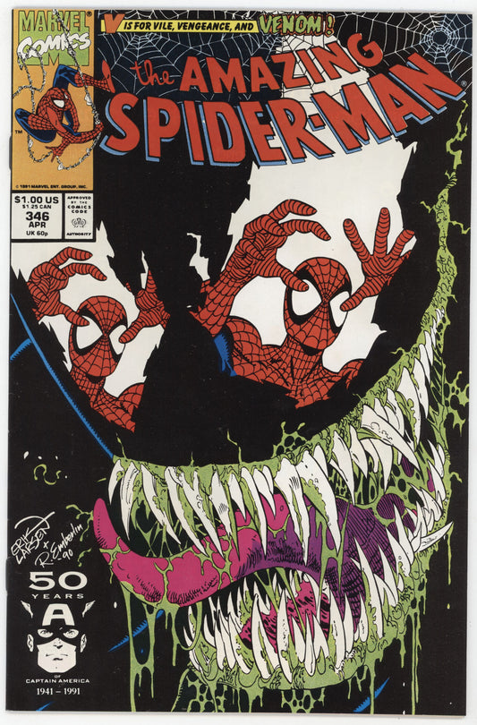 Amazing Spider-Man 346 Marvel 1991 NM Venom Erik Larsen