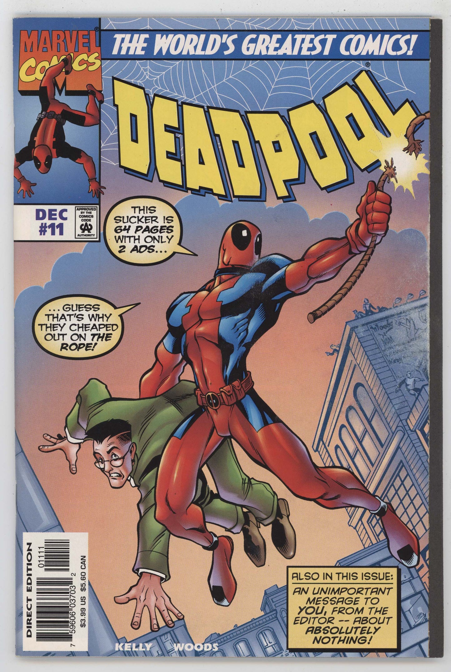 Deadpool 11 Marvel 1997 VF Joe Kelly Amazing Fantasy 15 Homage