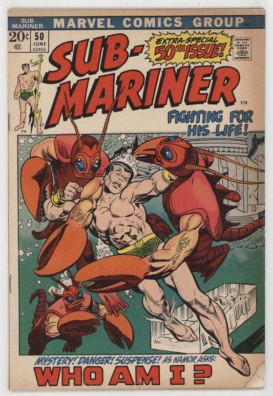 Sub-Mariner 50 Marvel 1972 VG Gil Kane Bill Everett Namor 1st Namorita