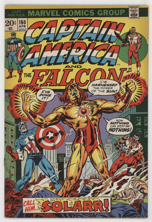 Captain America 160 Marvel 1973 VG FN Steve Englehart Falcon 1st Solarr