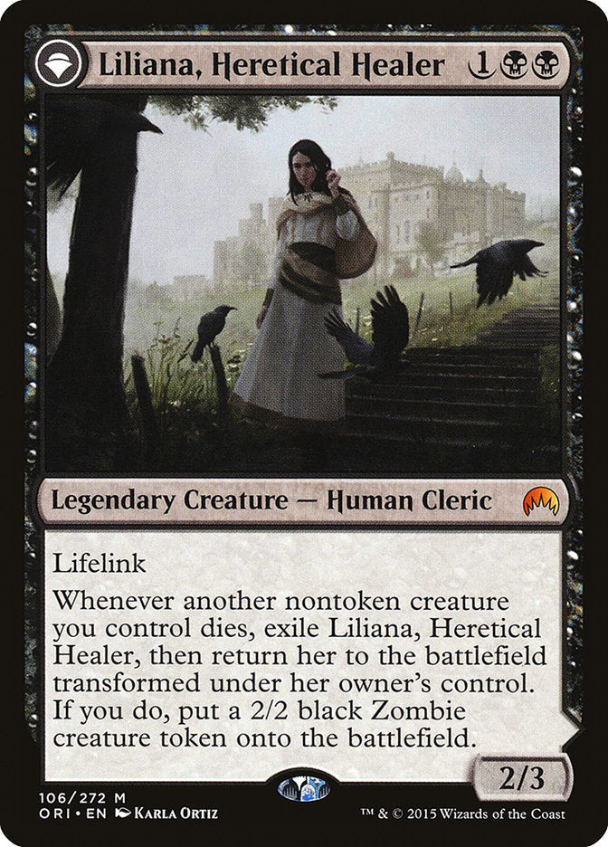 Liliana, Heretical Healer // Liliana, Defiant Necromancer (ORI-106) - Magic Origins: (originpwdfc) Foil