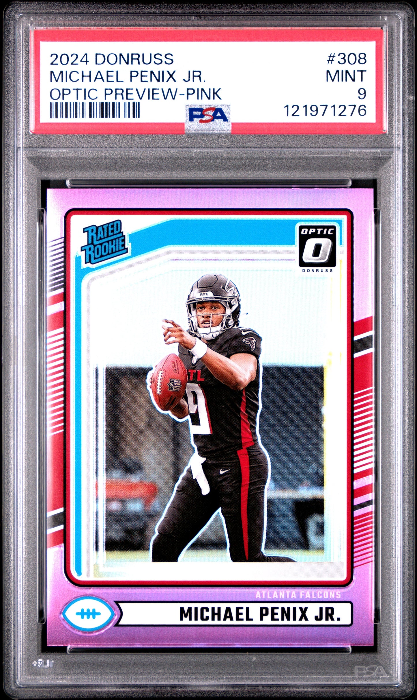 2024 Panini Donruss Optic Preview-Pink Michael Penix Jr. 9 PSA #308