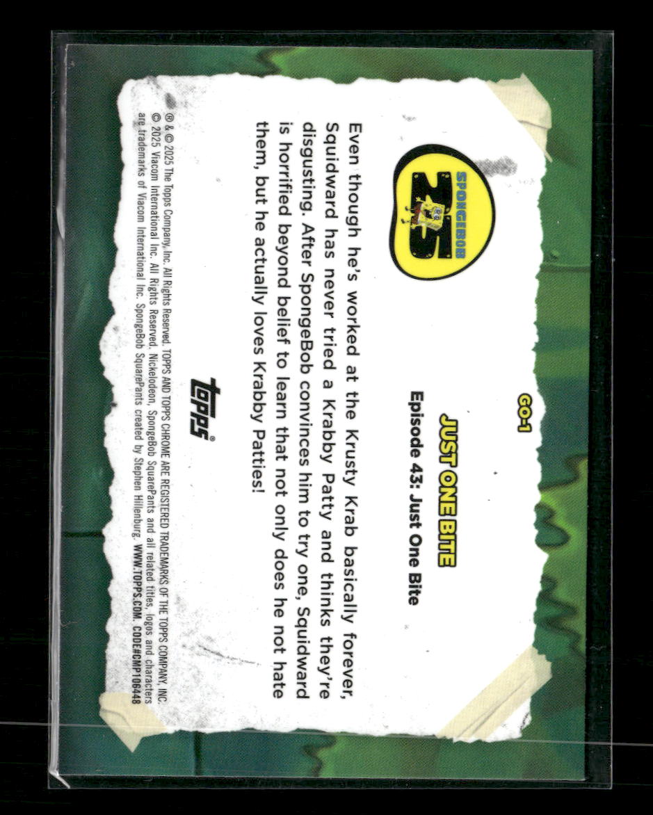 2025 Topps Chrome SpongeBob SquarePants Gross Out Just One Bite #GO-1