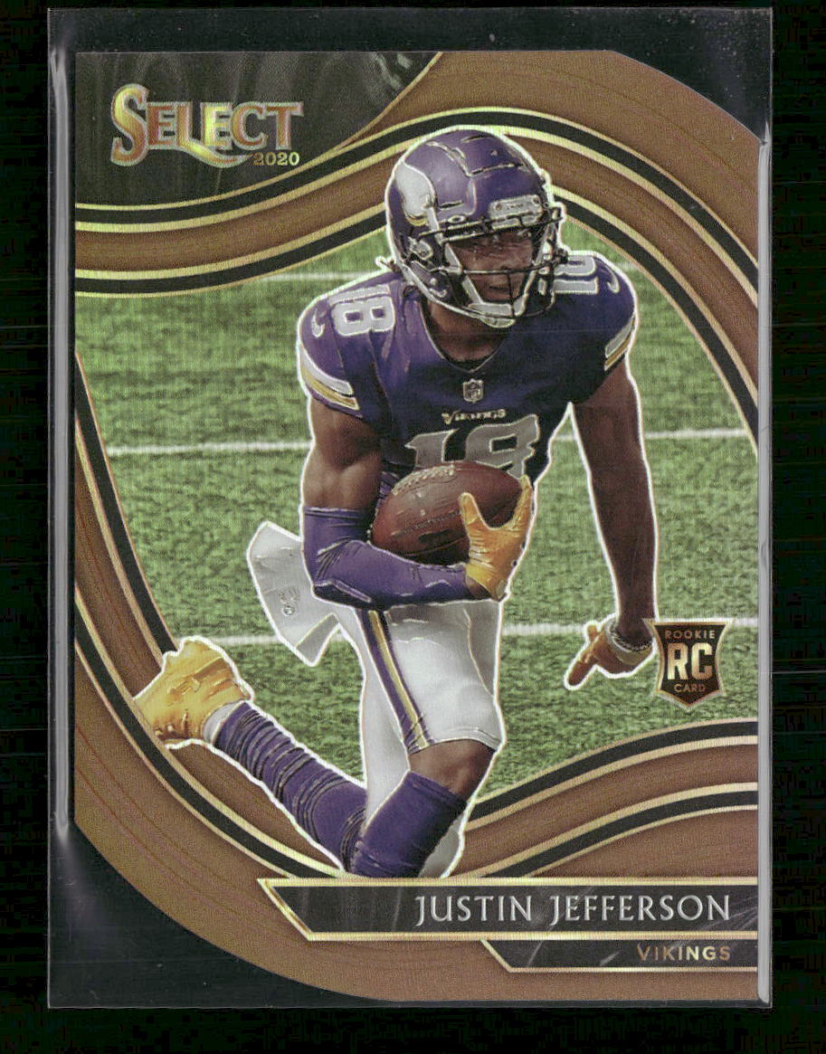 Justin Jefferson 2020 Panini Select Gold Prizm Die Cut #355 #361