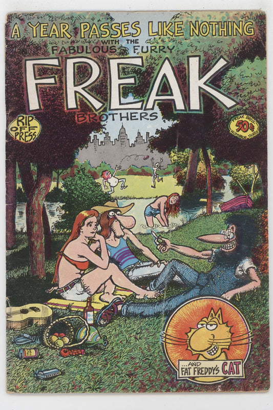 Fabulous Furry Freak Brothers 3 Rip Off 1973 FR 1st Print Fat Freddys Cat