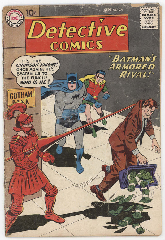 Batman Detective Comics 271 DC 1959 GD VG Curt Swan Crimson Knight Robin Cash Money Dollar Bills