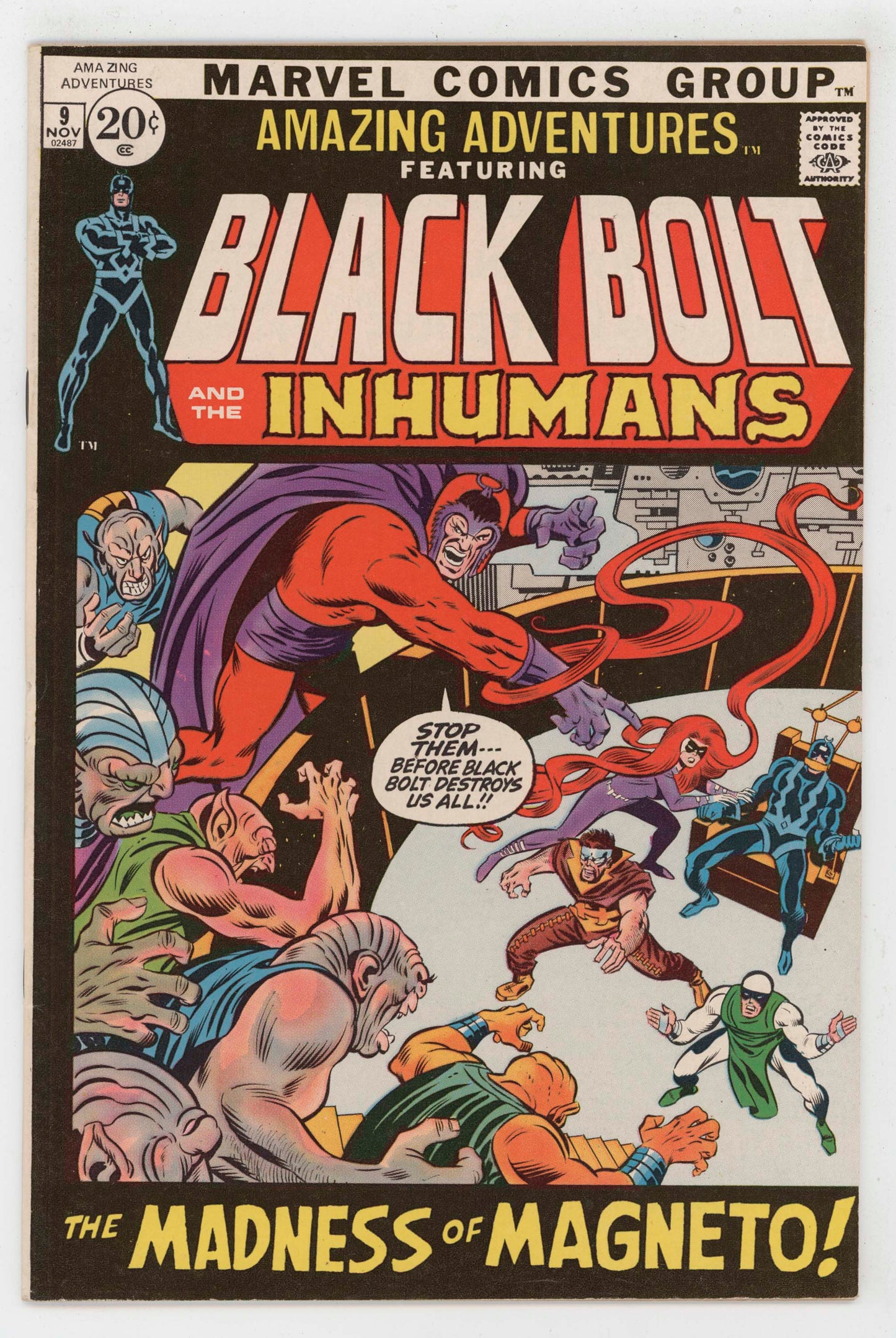 Amazing Adventures 9 Marvel 1971 VF NM Inhumans Magneto Black Bolt John Buscema