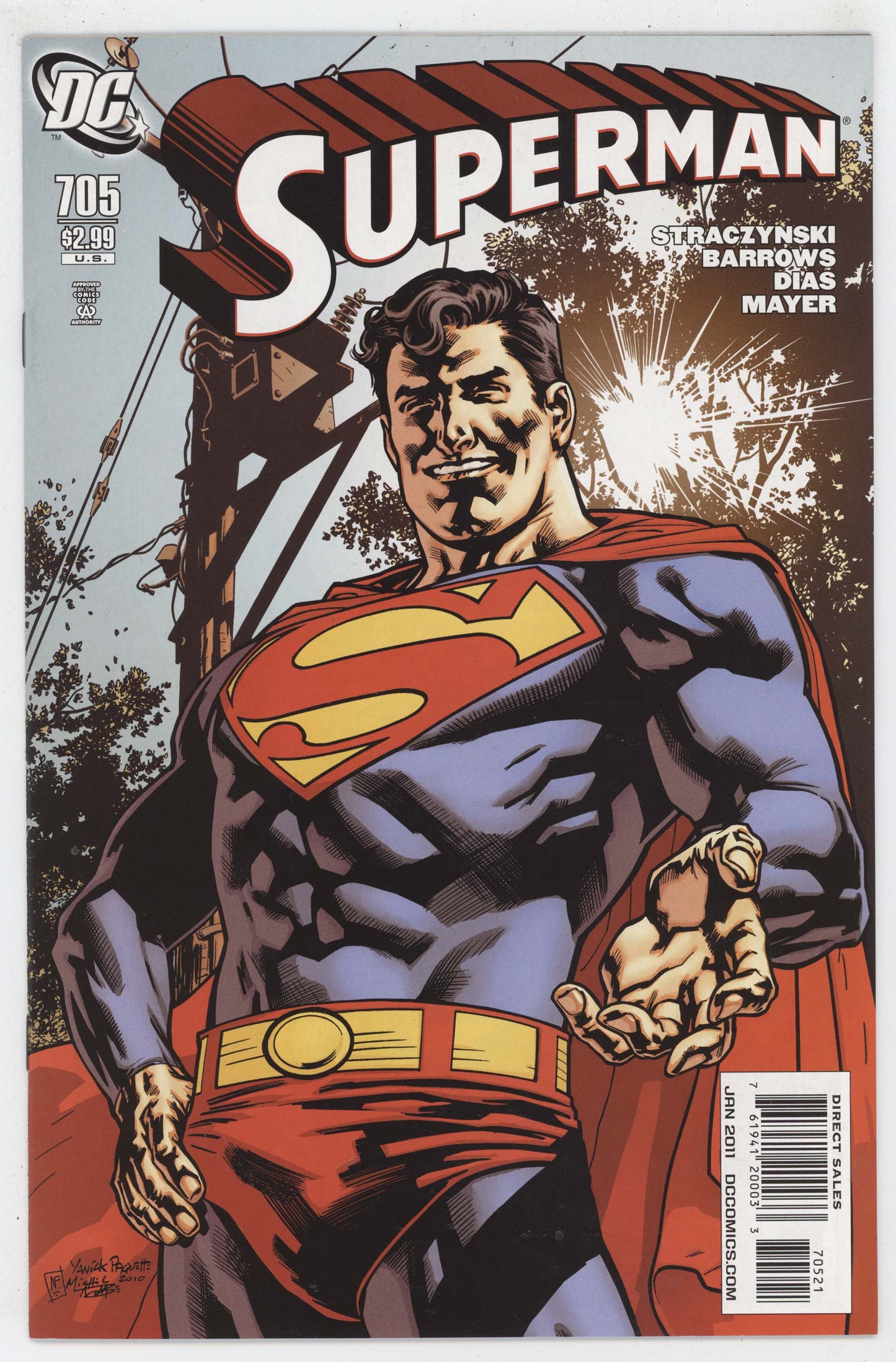 Superman 705 DC 2011 NM 1:10 Yanick Paquette Variant