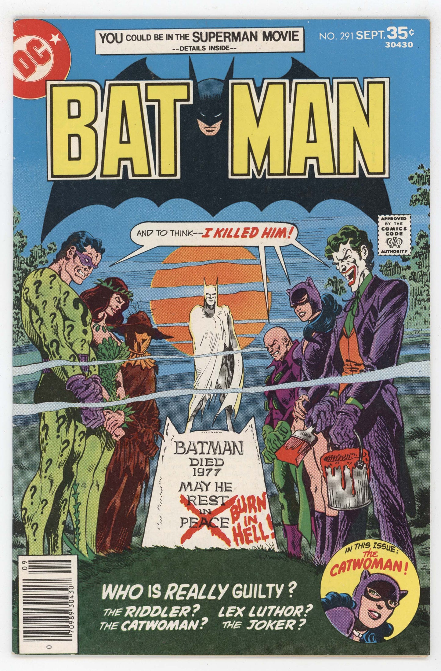Batman 291 DC 1977 VF Jim Aparo Joker Riddler Catwoman Poison Ivy Scarecrow
