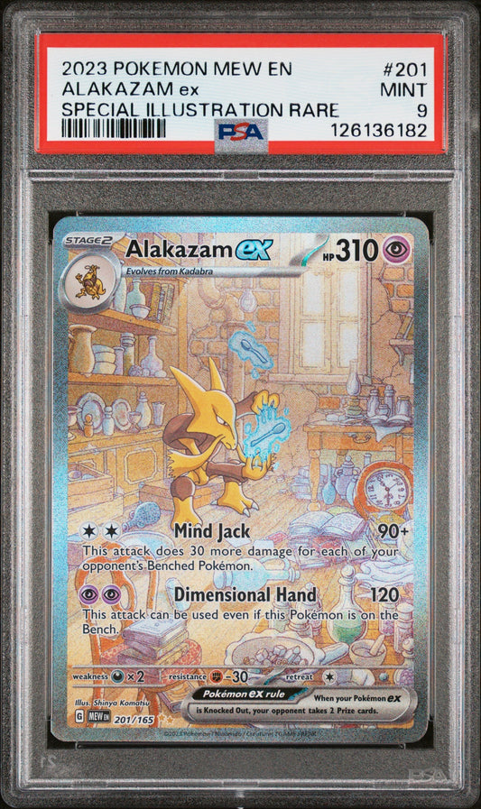 2023 Pokemon Mew En-151 Special Illustration Rare Alakazam Ex 9 PSA #201