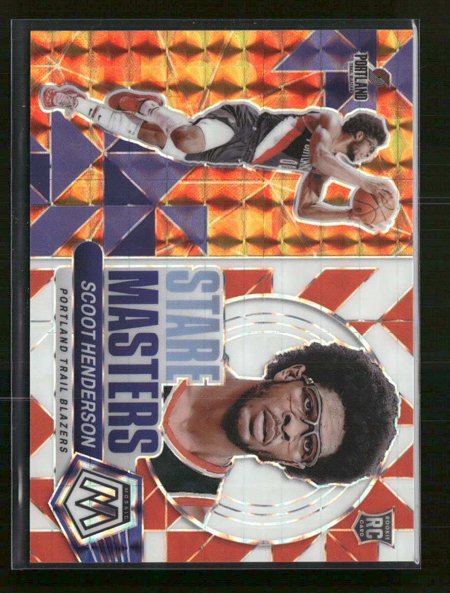 2023-24 Panini Mosaic Stare Masters Mosaic White Scoot Henderson #/25 #12