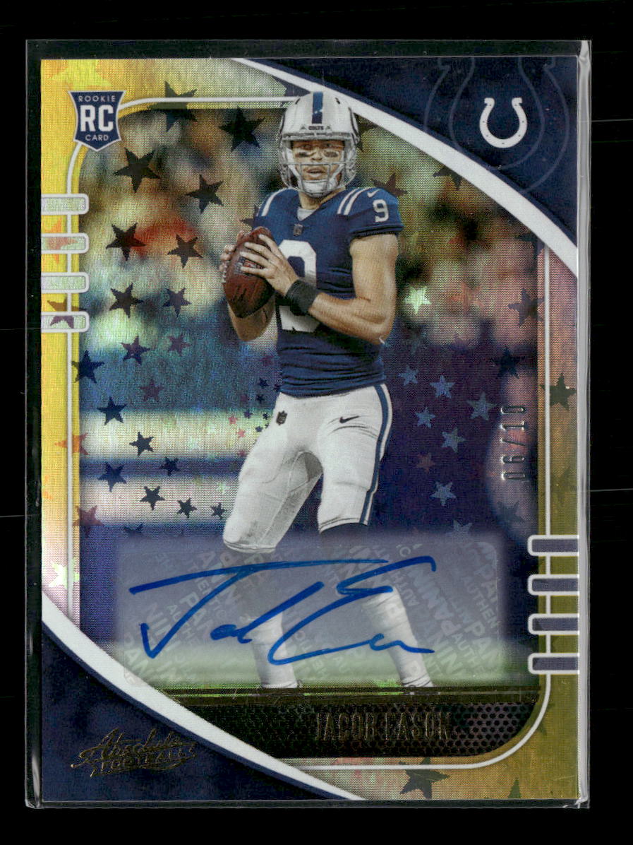 2020 Panini Absolute Spectrum Gold Auto Jacob Eason Rookie #/10 #142