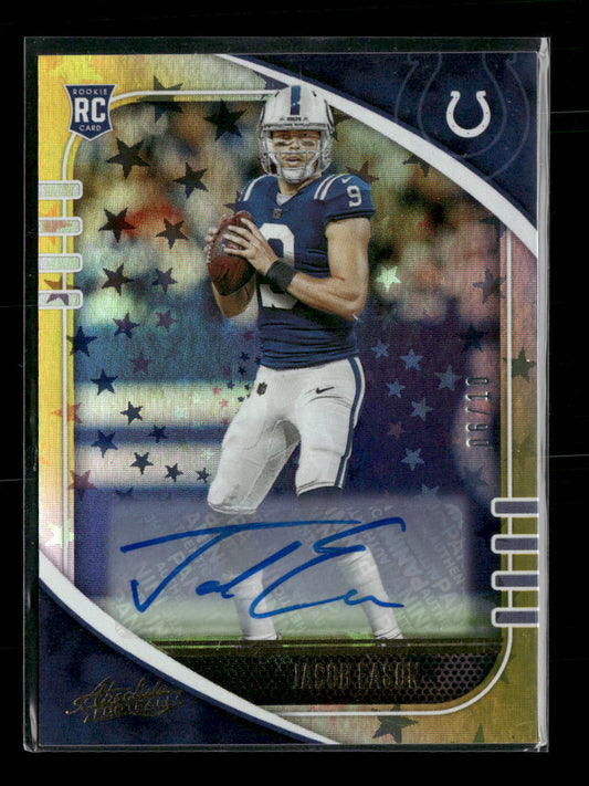 2020 Panini Absolute Spectrum Gold Auto Jacob Eason Rookie #/10 #142