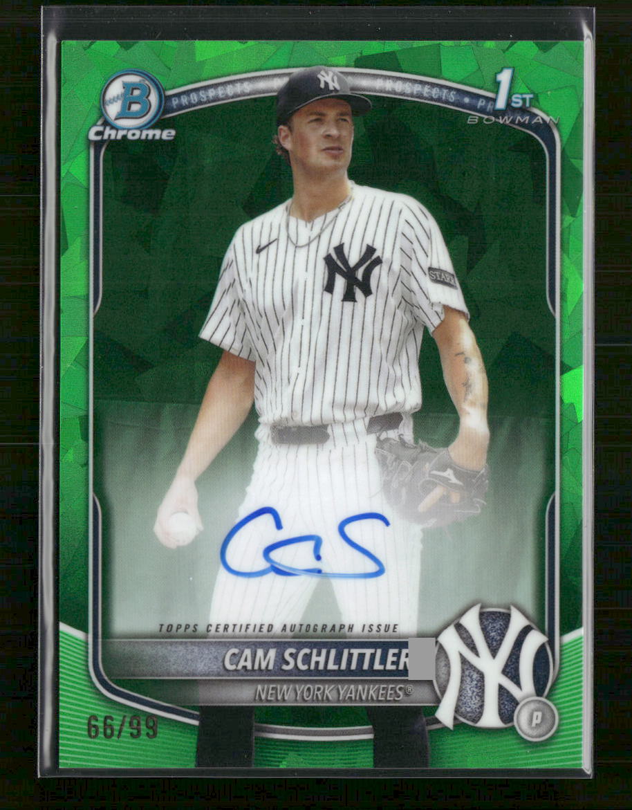 2025 Bowman Chrome Prospects Green Cam Schlittler #/99 #BCP-166