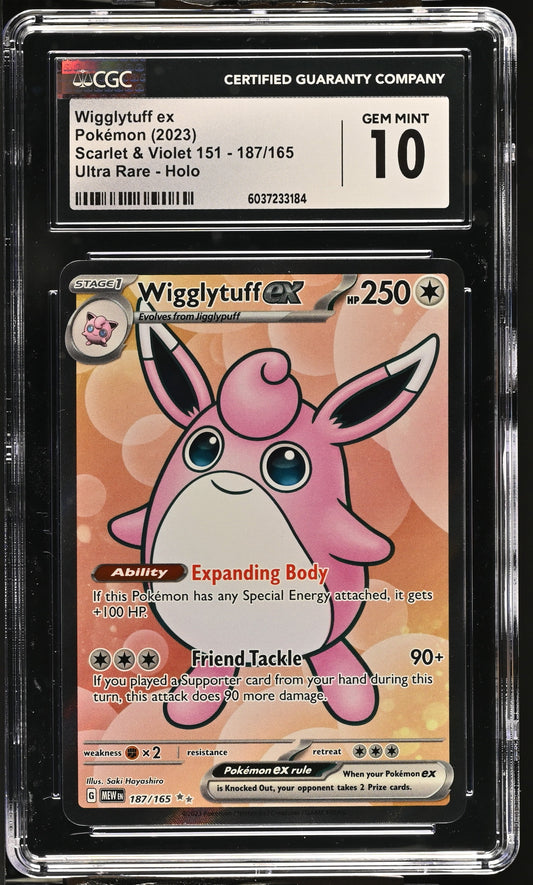 2023 Scarlet & Violet 151 Wigglytuff ex 10 CGC #187/165