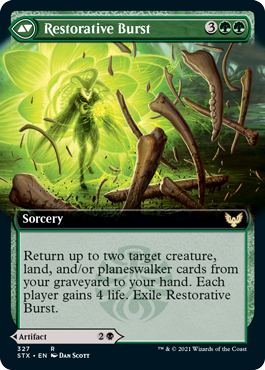 Pestilent Cauldron // Restorative Burst (STX-327) - Strixhaven: School of Mages: (Extended Art)