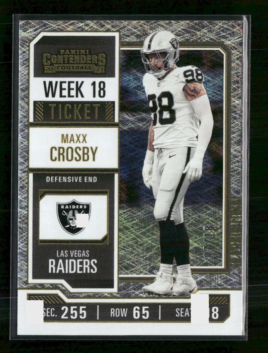 2023 Panini Contenders Week 18 Ticket Maxx Crosby #/18 #56