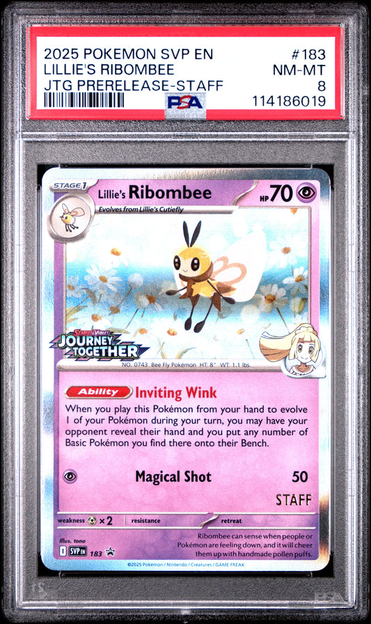 2025 Pokemon Svp En Jtg Prerelease-Staff Lillie'S Ribombee 8 PSA #183